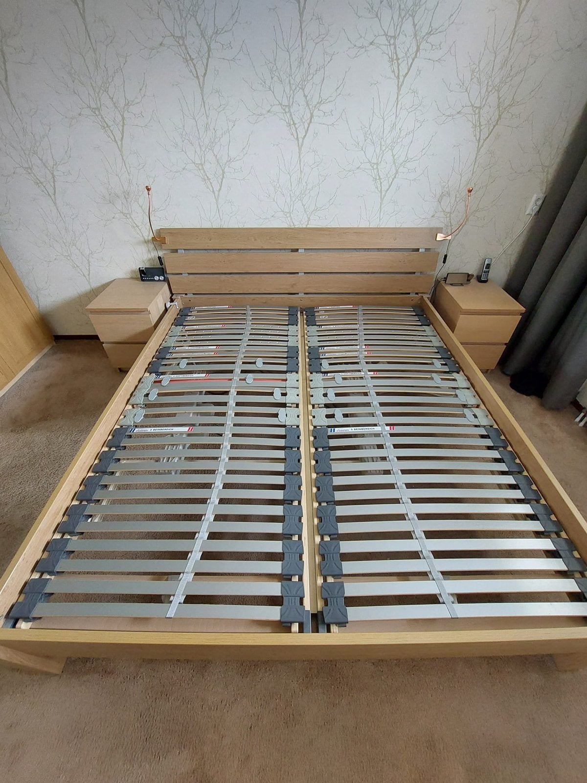 Te koop; tweepersoonsbed met 2 verstelbare lattenbodems, Ophalen, Overige kleuren, Tweepersoons, 180 cm