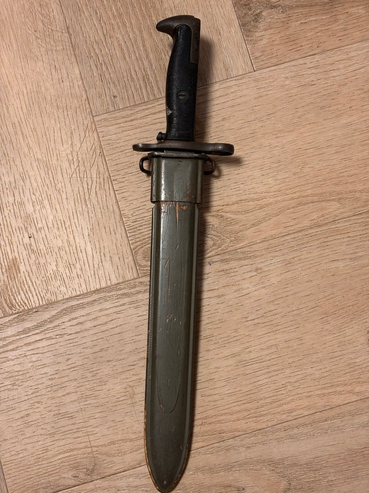 M1 Garand Bajonet met Schede - Militair Verzamelobject, Ophalen of Verzenden, Landmacht, Amerika, Mes of Dolk