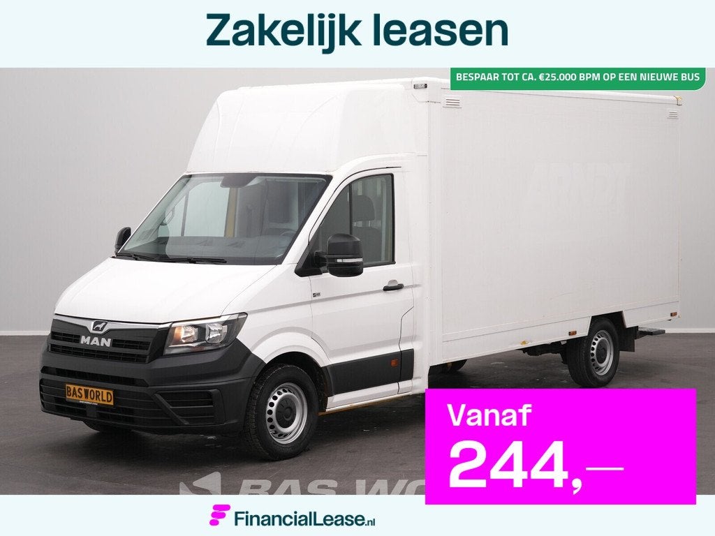 MAN TGE 3.100 433cm Bakwagen Achterdeuren Zijdeur Camera Eur, Stof, Gebruikt, Euro 6, 4 cilinders