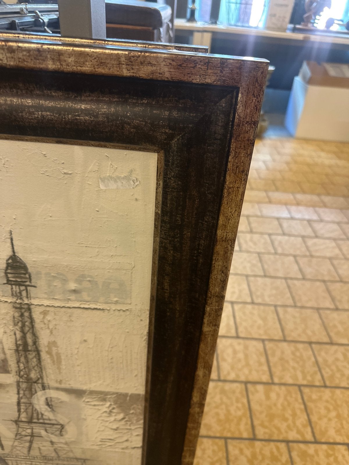 Ingelijste print 'Paris' met Eiffeltoren, Ophalen, 50 – 75, ., .