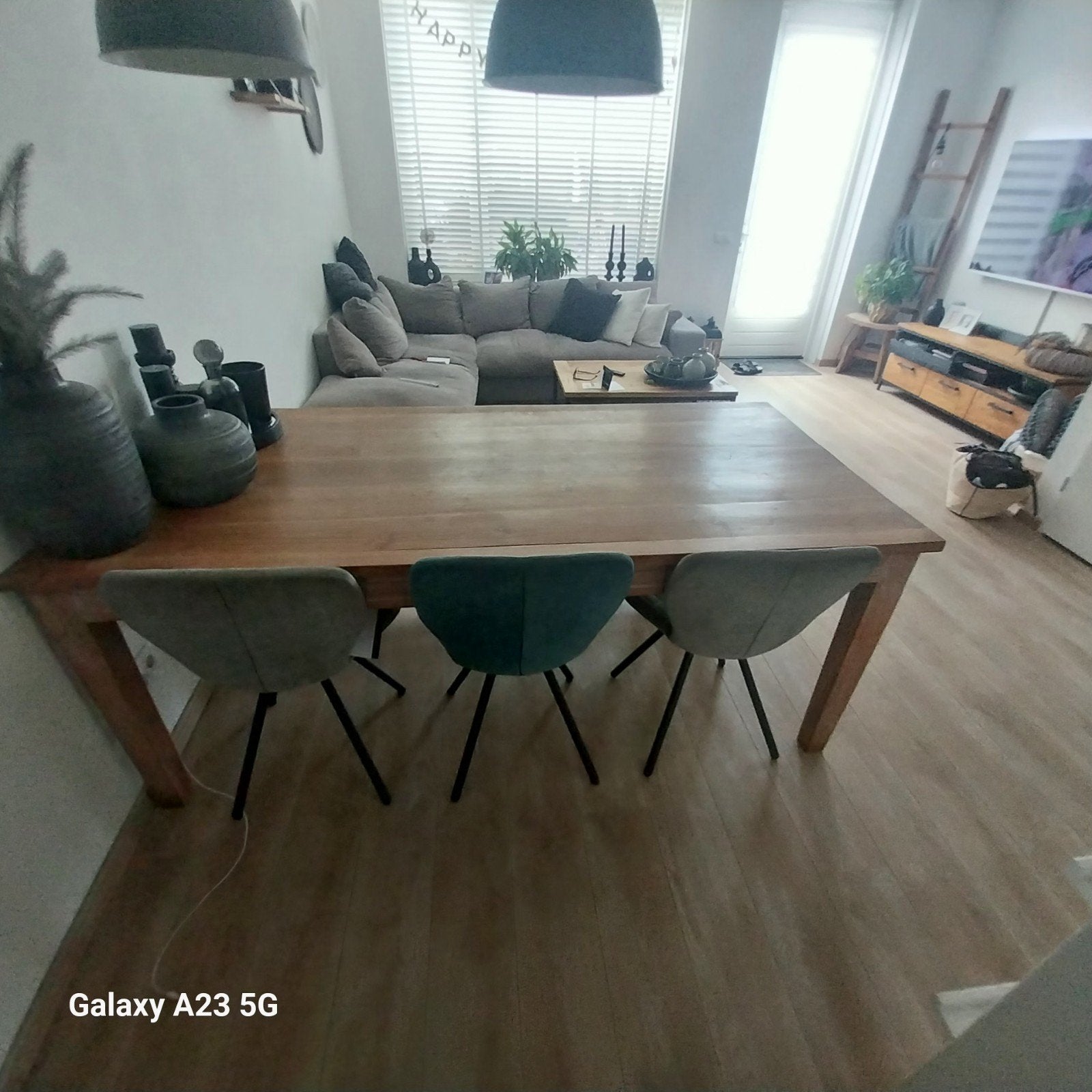 mooie gebruikte teakhouten eettafel., Huis en Inrichting, Ophalen, Gebruikt, Teakhout, 200 cm of meer