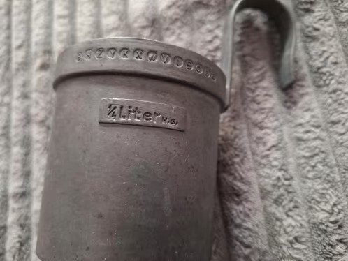 Tinnen maatbeker met haak h3, Antiek en Kunst, Antiek | Tin, Ophalen of Verzenden