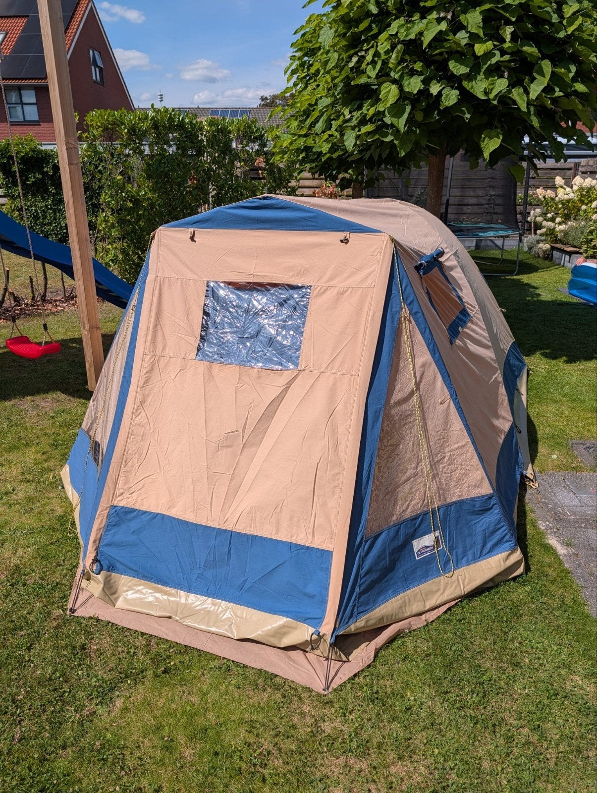 Kampeertent De Vrijbuiter Arkansas 4 (3-4 persoons tent), Caravans en Kamperen, Tenten, Ophalen, Gebruikt, Tot en met 4