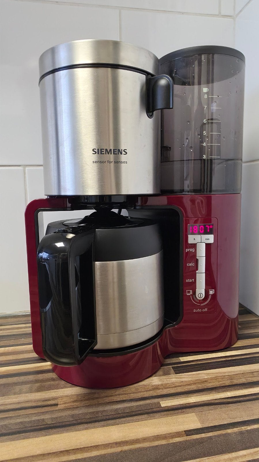 Siemens Sensor for Senses TC86504 – Echt als nieuw!, Ophalen, Afneembaar waterreservoir, 10 kopjes of meer, Koffiemachine