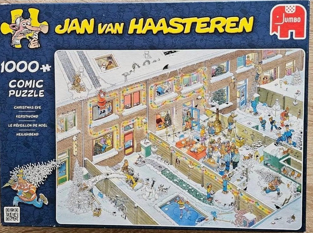 Jan van Haasteren - Kerstavond - (1000 stuks), Ophalen of Verzenden, 500 t/m 1500 stukjes, Zo goed als nieuw, Legpuzzel