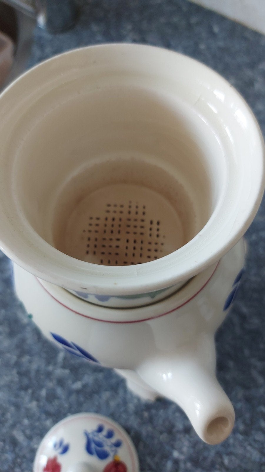 Boerenbont theepot met filter en stoof, Ophalen of Verzenden