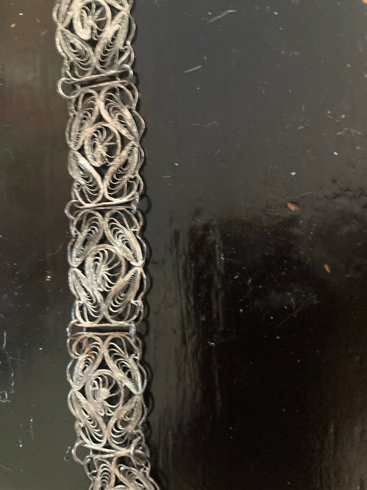 Antieke filigrain Djokja zilveren armband, Ophalen, Zilver, Armband