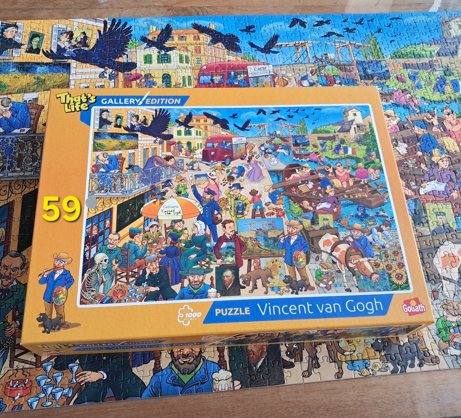 puzzel 1000 stukjes Goliath That's life Vincent van Gogh, Ophalen of Verzenden, 500 t/m 1500 stukjes, Zo goed als nieuw, Legpuzzel
