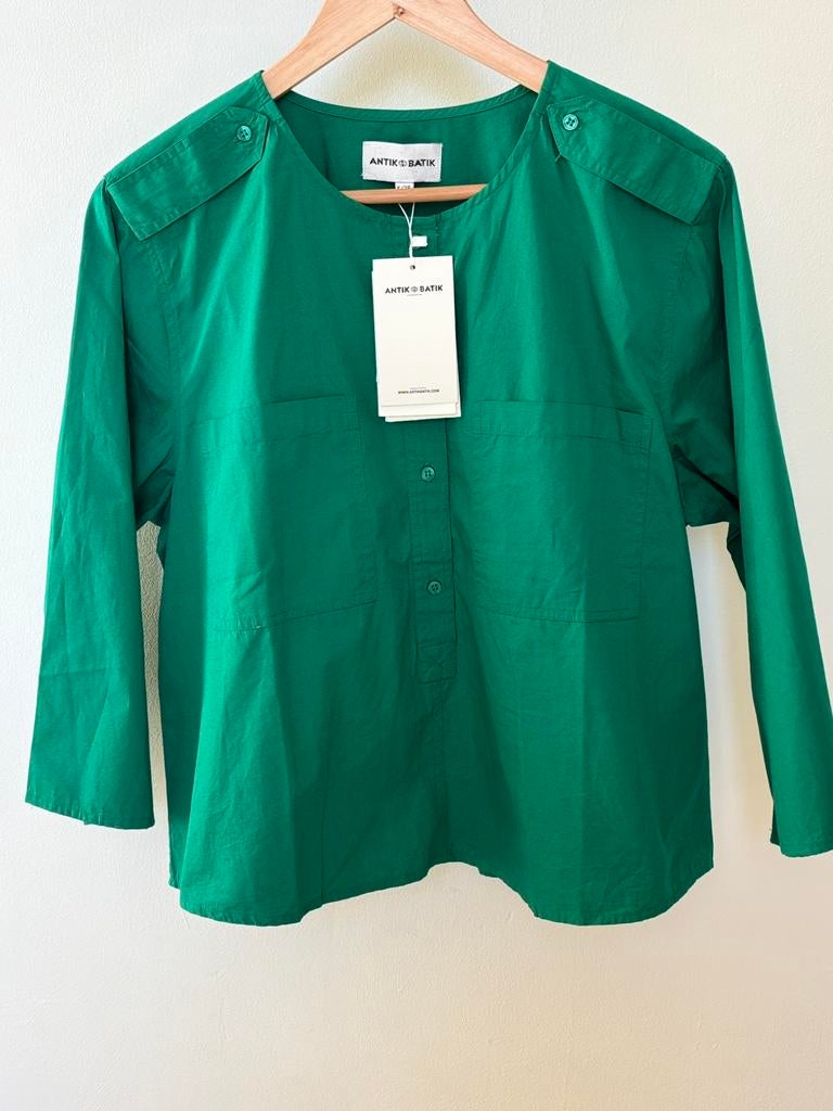 Antik Batik blouse groen S nieuw met label, Maat 38/40 (M), Ophalen of Verzenden, Zo goed als nieuw, Korte mouw