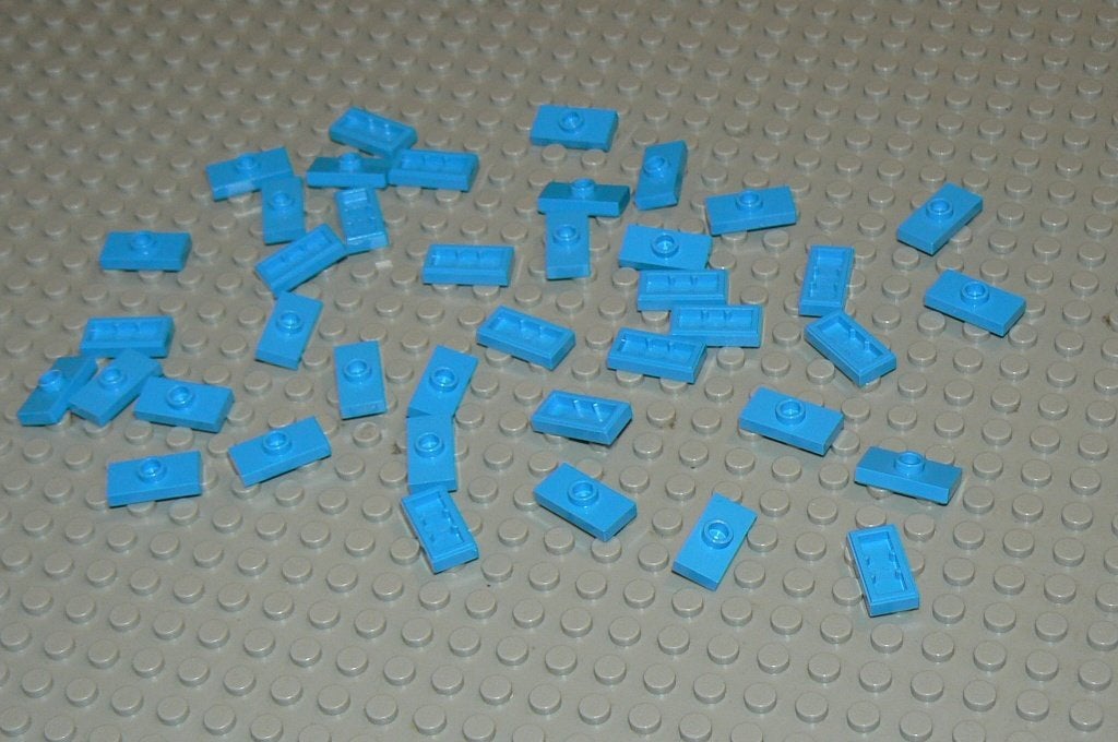 L518 Stenen 1x2 met 1 nop dark azure 40 st., Ophalen of Verzenden, Nieuw, Losse stenen, Lego