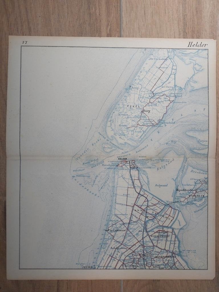 06  / Den Helder / den Burg / Den Koog / Petten Litho 1885, Antiek en Kunst, Ophalen of Verzenden