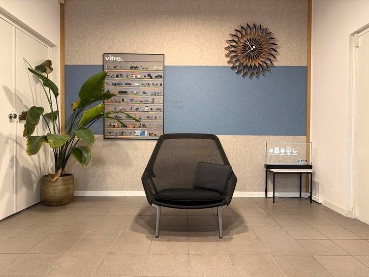 Vitra | Bouroullec | Slow Chair + Ottoman | Zwart | 1x, Vitra, Gebruikt, 75 tot 100 cm, Ophalen of Verzenden