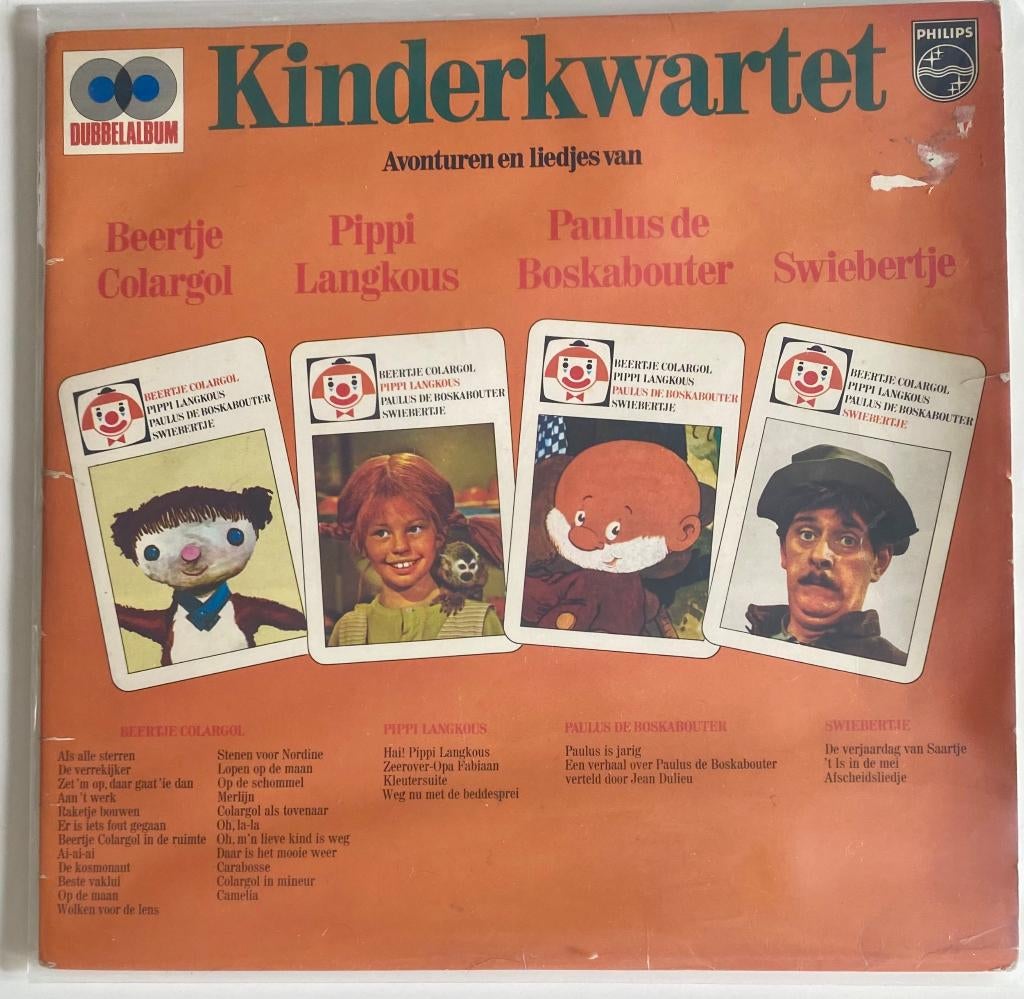 Kinderkwartet – Colargol / Pippi / Paulus / Swiebertje (2LP), Gebruikt, Originele persing, Ophalen of Verzenden, 1970 - 1979