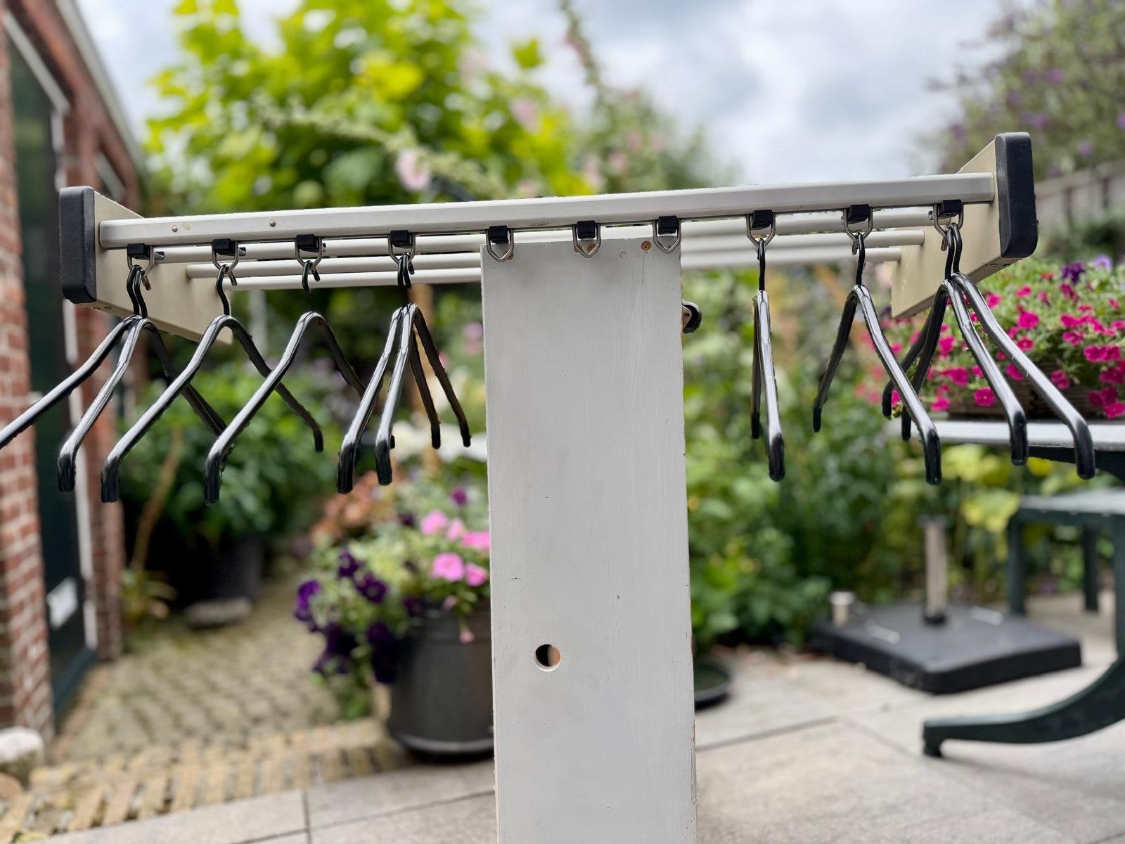 Retro Kapstok met 10 Metalen Hangers - Wandbevestiging, Gebruikt, Minder dan 100 cm, Metaal, Ophalen