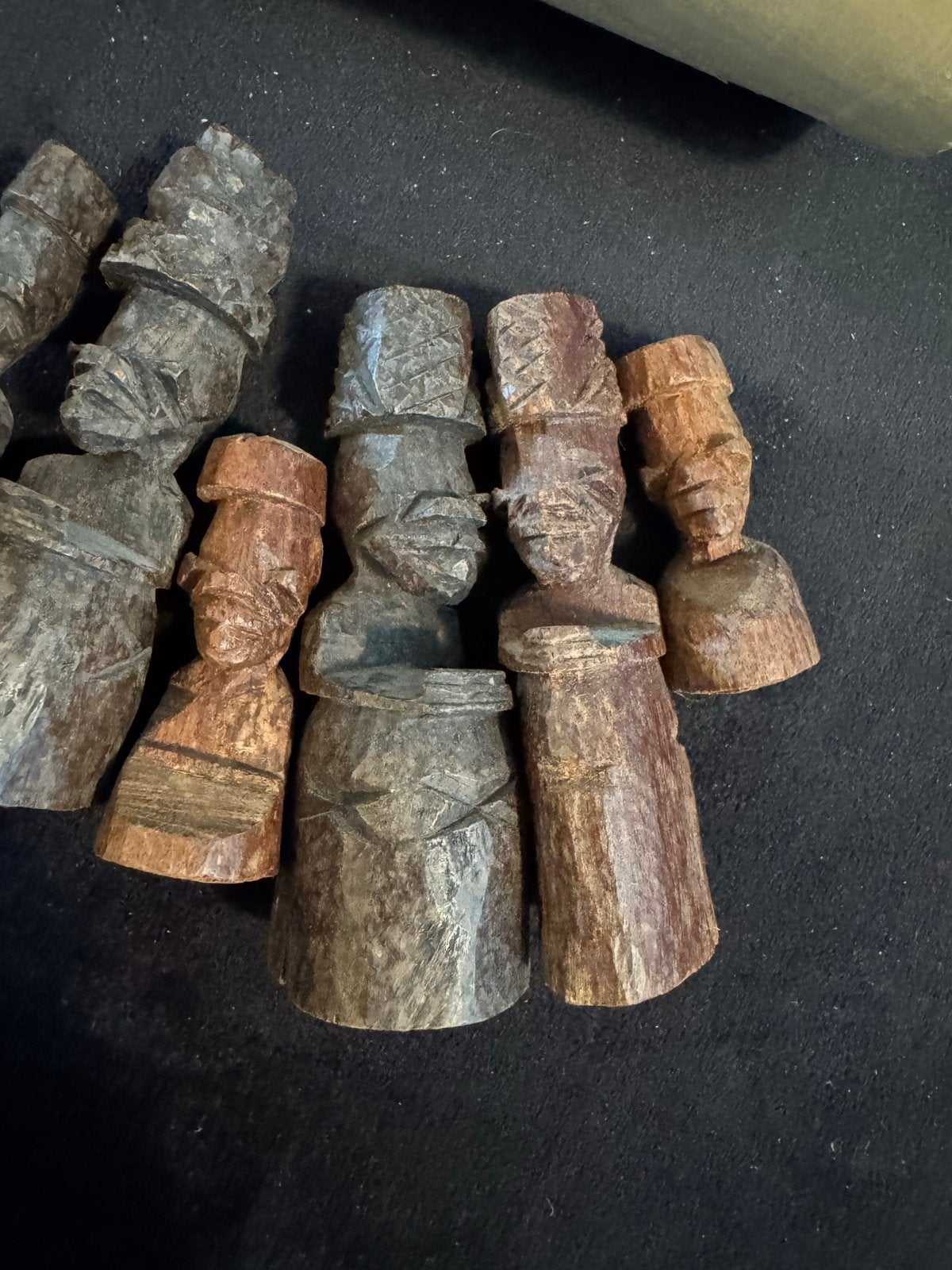 Handgesneden Afrikaans Schaakspel - Vintage Houten Stukken, Antiek en Kunst, Ophalen of Verzenden