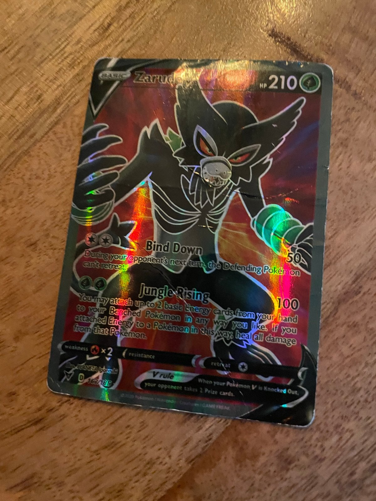 Zarude V Full Art Pokémon Kaart (SWSH067), Ophalen of Verzenden, Gebruikt, Losse kaart, Foil