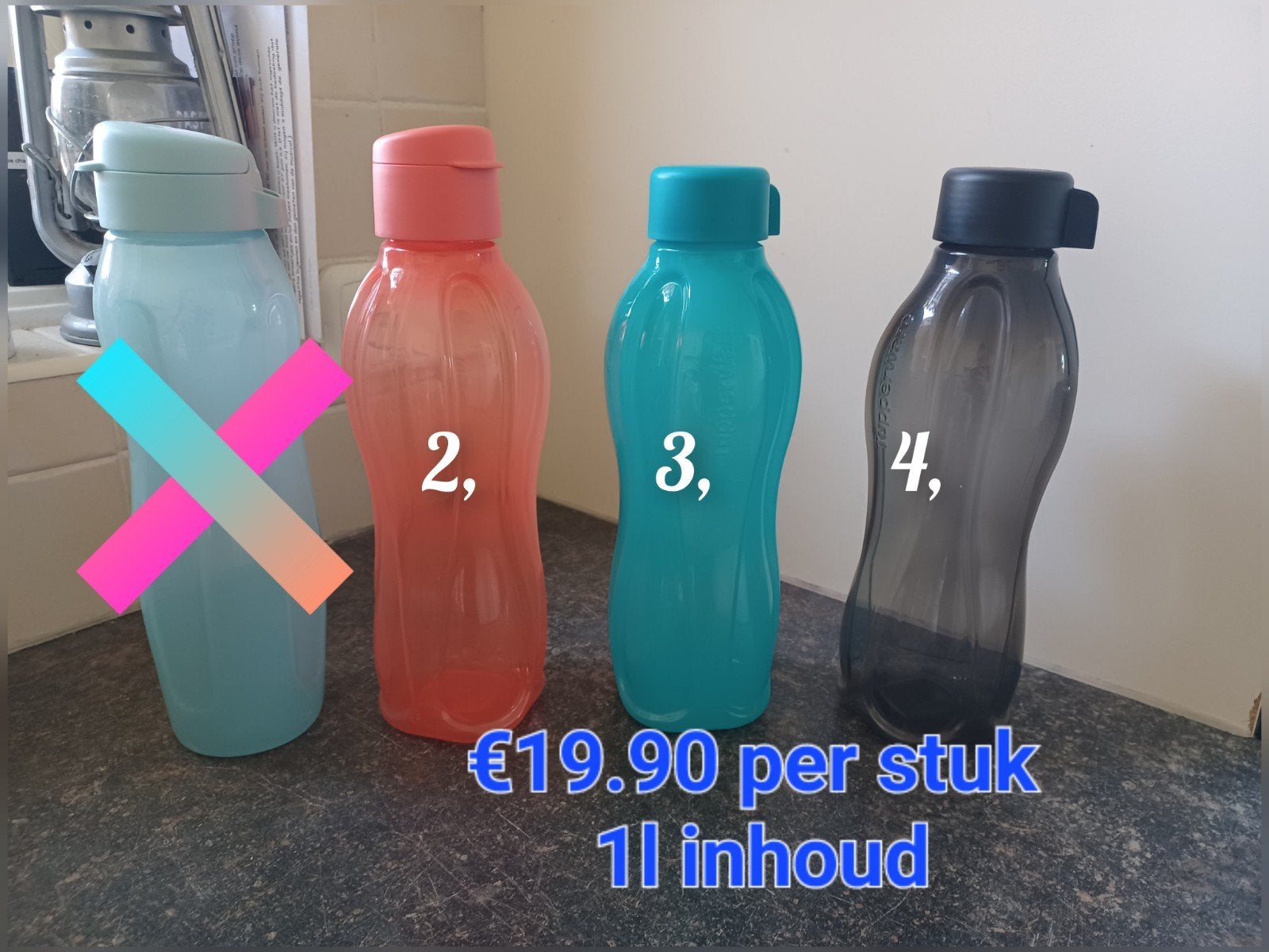 Tupperware ecofles 1l, nieuw, Blauw, Nieuw, Ophalen of Verzenden, 1000 ml