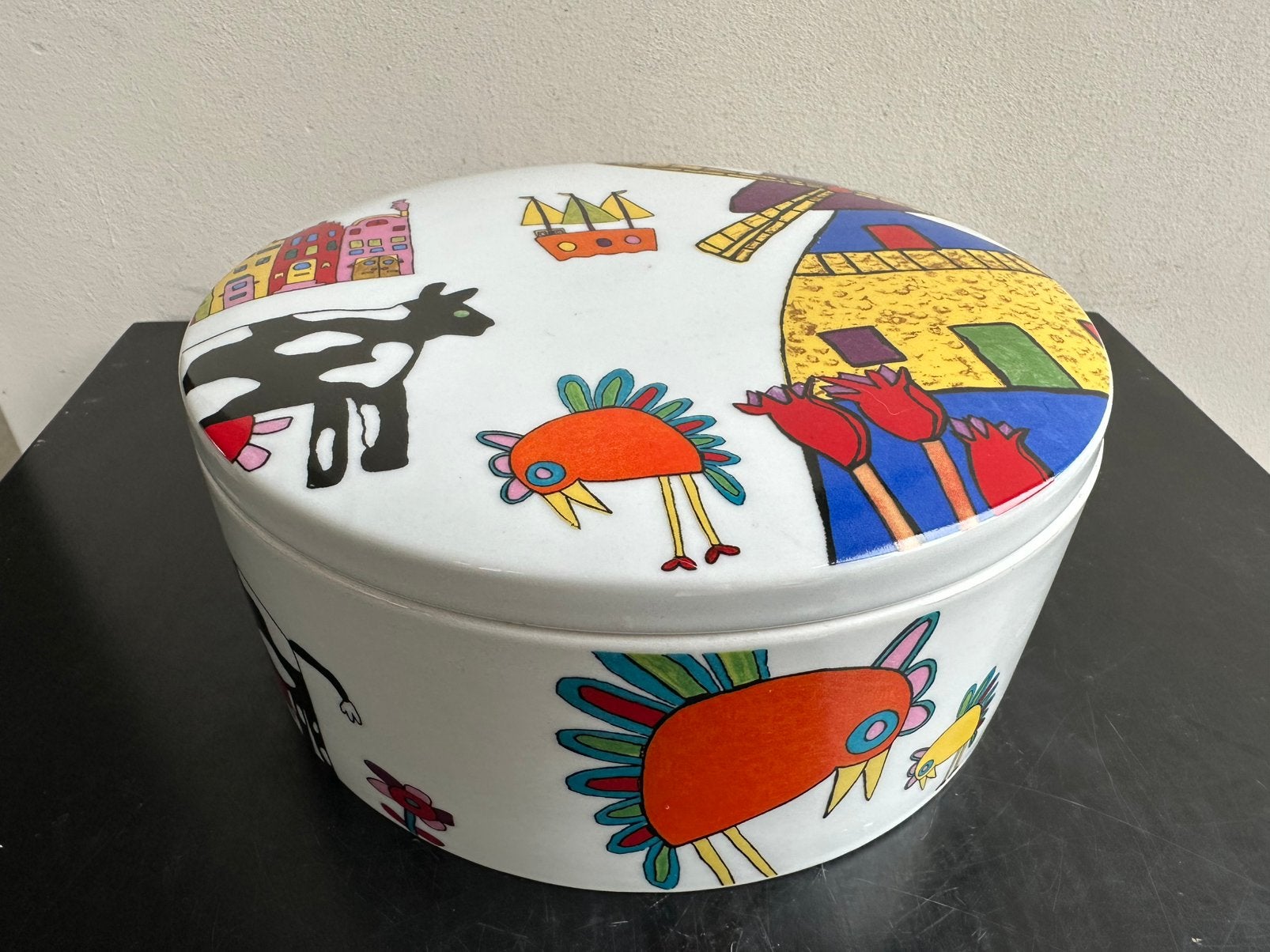 Abrona Smaak v Kunst keramiek koektrommel 20 cm, Ophalen of Verzenden, Gebruikt
