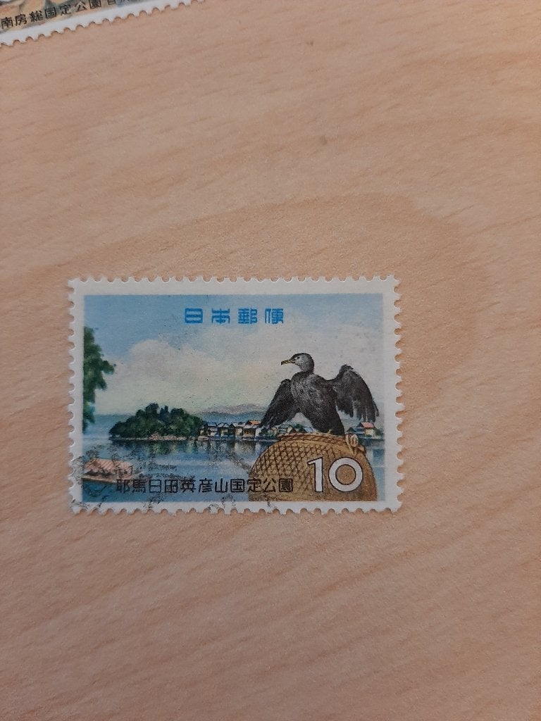 Japan, vogels aalscholver, Postzegels en Munten, Verzenden, Gestempeld, Oost-Azië