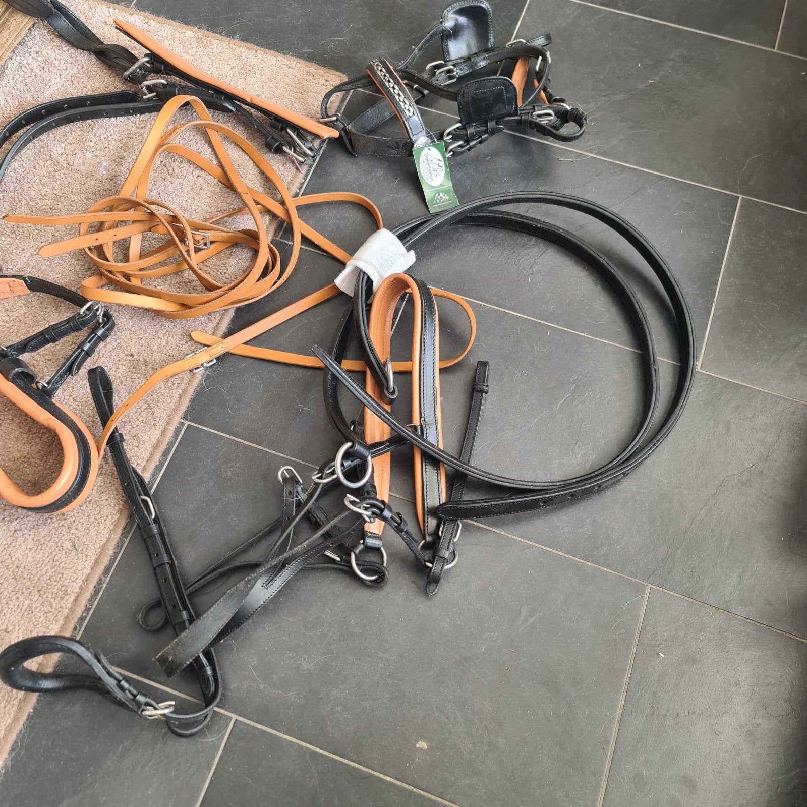 nieuw enkelspan mini tuig, Dieren en Toebehoren, Paarden en Pony's | Hoofdstellen en Tuigage, Bruin, Nieuw, Bit, Mini