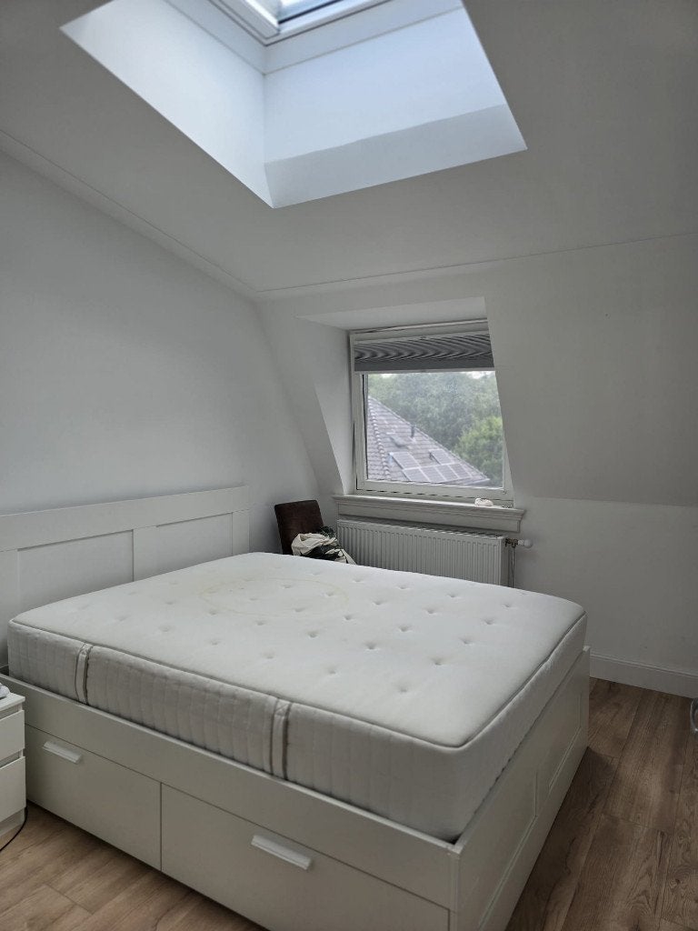 Bed 160x200 met opberglades, lattenbodem en matras, Huis en Inrichting, Slaapkamer | Bedden, Ophalen, Gebruikt, Wit, Tweepersoons