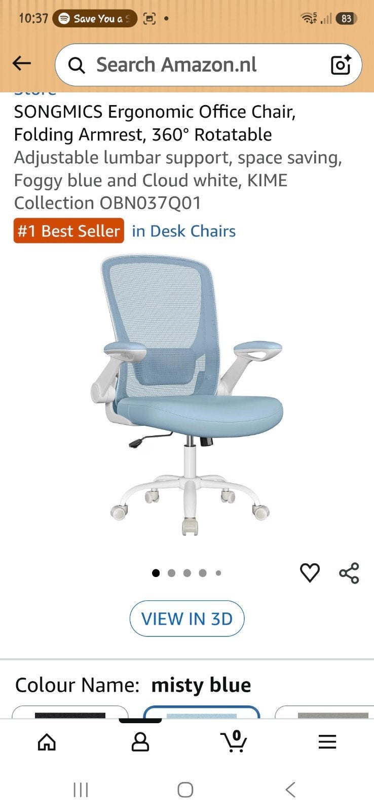hele bureauset stoel, lamp, ladekast 2x, bureaublad, Ophalen, Zo goed als nieuw, Blauw