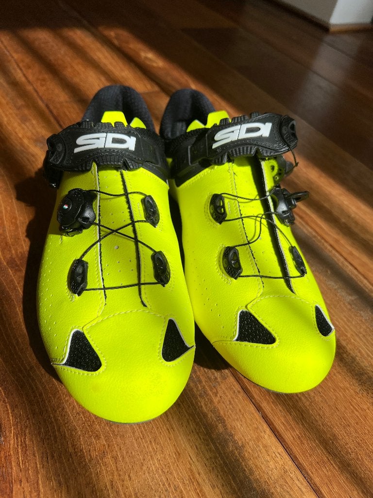 SIDI Genius 10 wielrenschoenen Zwart/Geel Heren maat: 46, Ophalen of Verzenden, Gebruikt, Schoenen