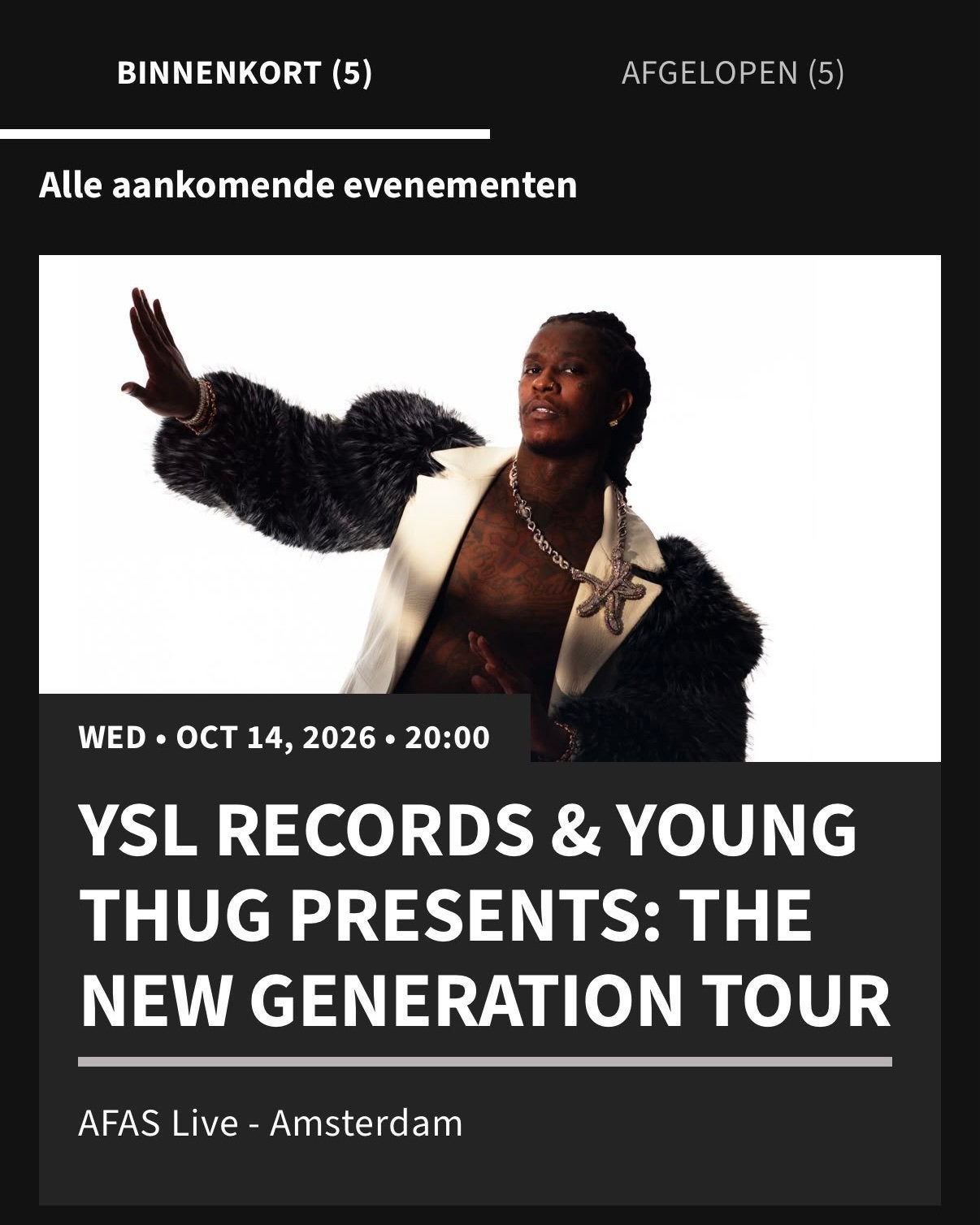 2 kaartjes Young Thug 14 oktober Amsterdam, Tickets en Kaartjes, Twee personen, Oktober