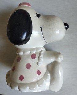 heel oude PEANUTS character spaarpot, Snoopy's sister Belle, Ophalen of Verzenden, Snoopy, Zo goed als nieuw, Beeldje of Figuurtje
