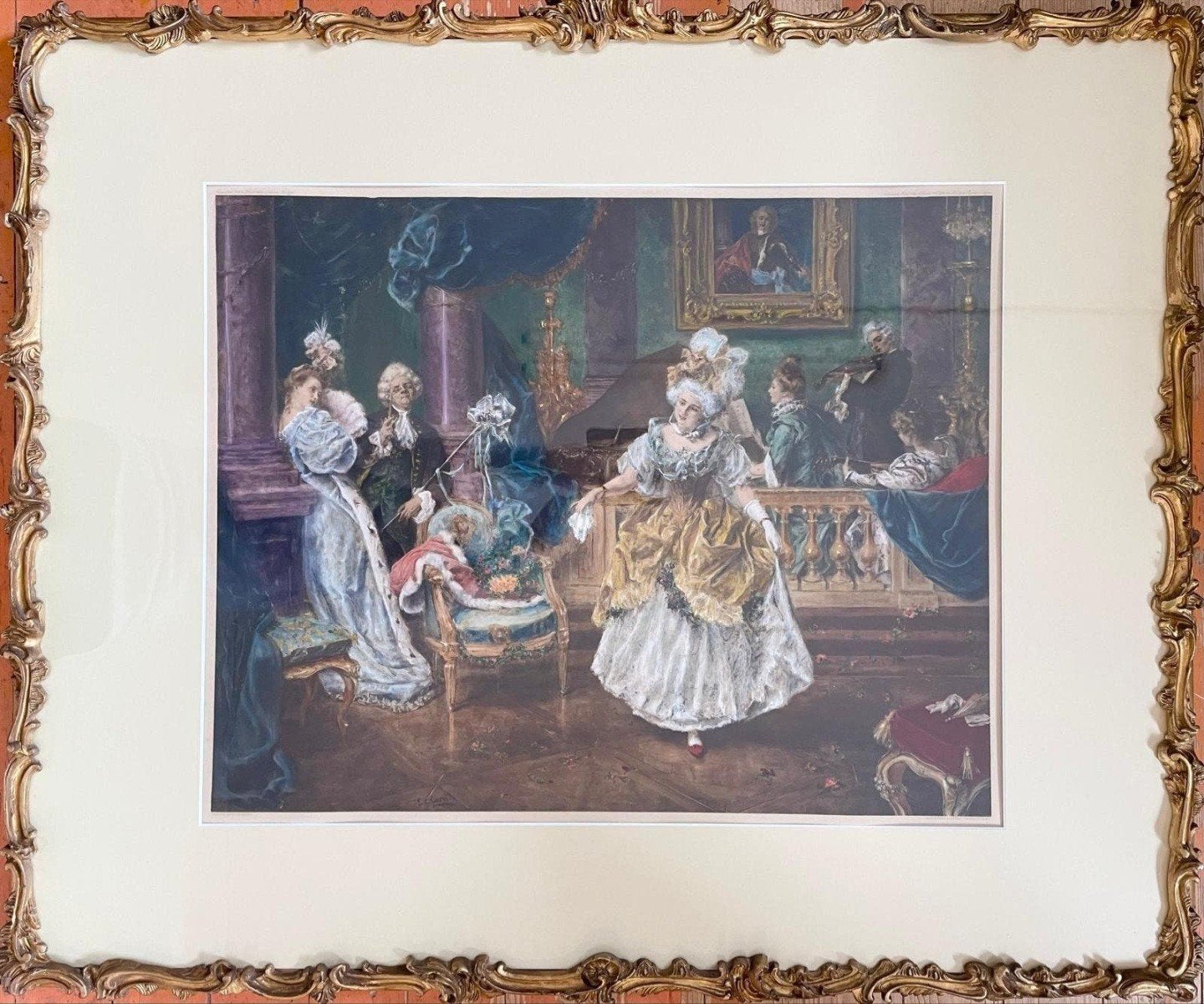 ZEER GROTE GRAVURE EDUARDO GARRIDO - Antieke ets prent litho, Ophalen, 1800 - 1899, 92 cm, Gravure