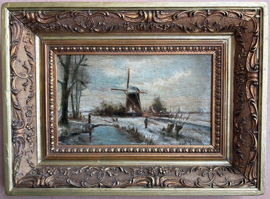 Schilderijtje van Albert Roelofs (Haagse School), Paneel, Nederlandse school, Ophalen of Verzenden, Landschap