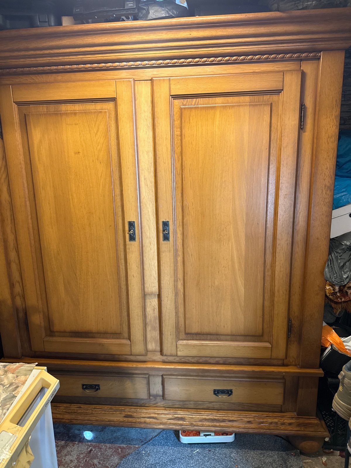 Gebruikte houten kast - 1,95m hoog, 1,75m breed, Huis en Inrichting, Kasten | Kledingkasten, Ophalen, Gebruikt, 150 tot 200 cm
