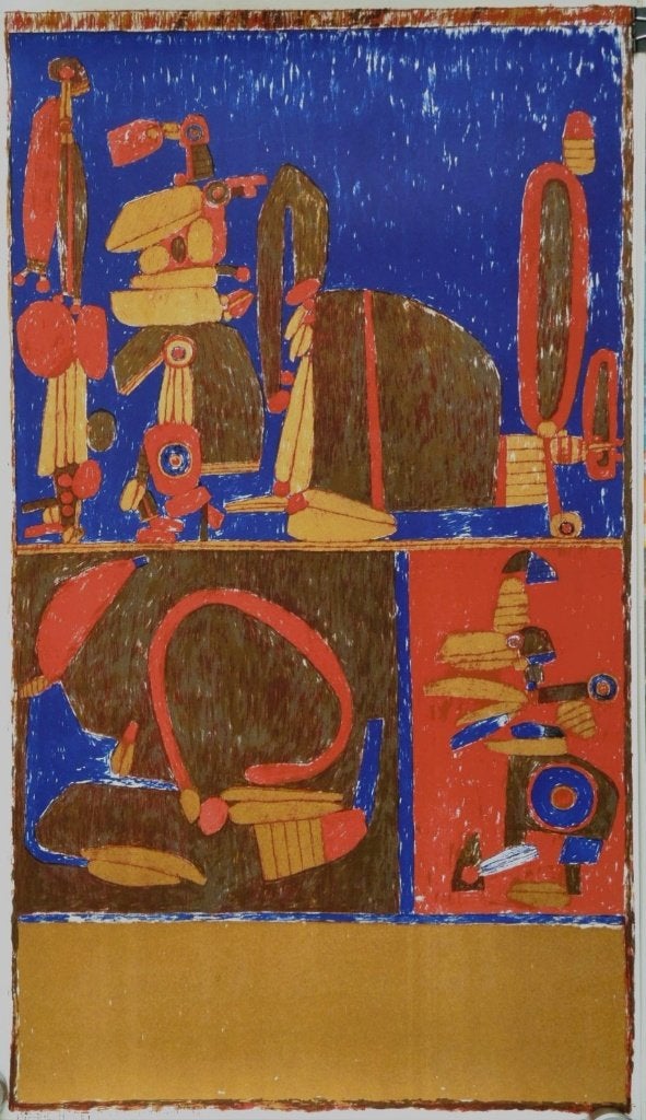 poster-proefdruk (staat voor de letter) ca 1960 druk P Badey, Antiek en Kunst, Origineel, Ophalen, Abstract, Offsetdruk