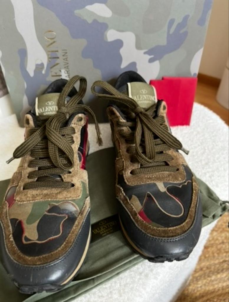 Valentino Garavani Camouflage Rockrunner Sneakers, Ophalen of Verzenden, Gedragen, Groen, Sneakers of Gympen