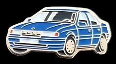 Opel Vectra pin- blauw goudkleur (2), Verzamelen, Verzenden, Nieuw, Transport, Speldje of Pin