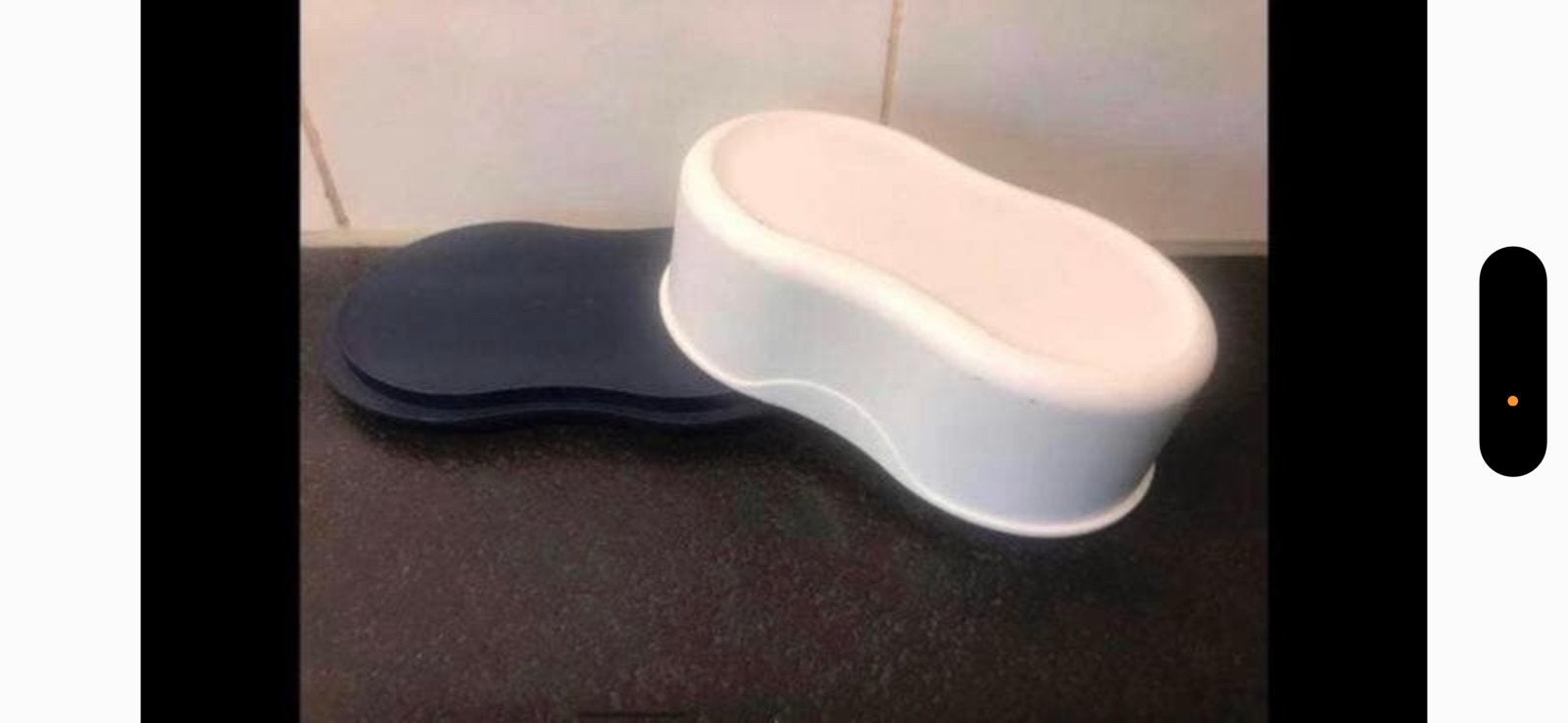 Tupperware botervlootje ovaal indigo boterdoosje kaasdoosje, Blauw, Botervloot, Ophalen of Verzenden, Zo goed als nieuw