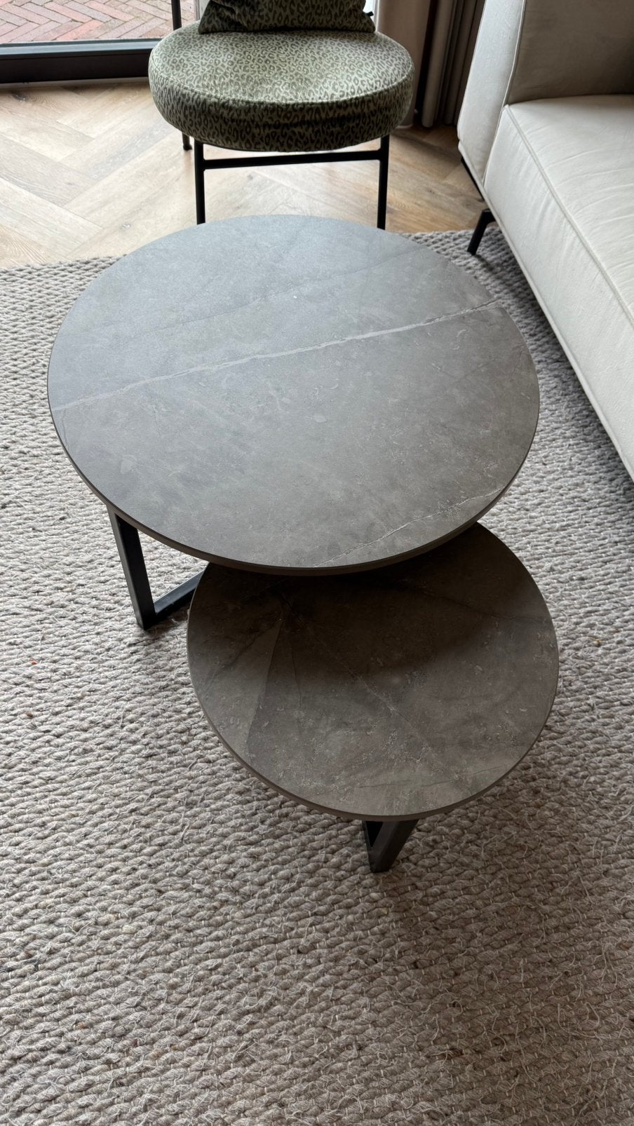Vandaag ophalen! Salontafels van steen, Ophalen, Zo goed als nieuw, Rond, 50 tot 100 cm