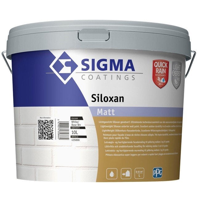 2 x Sigma Siloxan Matt 2 x 10L, Wit, Nieuw, Ophalen of Verzenden, Verf