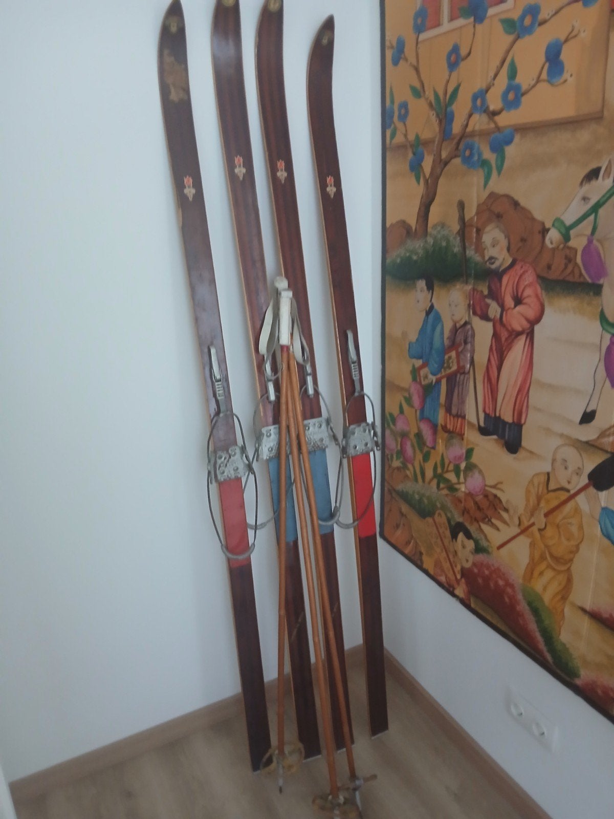 2 sets oude houten langlauf latten, Ophalen of Verzenden, 180 cm of meer, Overige typen, Overige merken