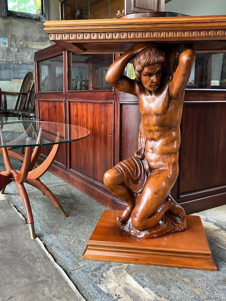Vintage Italiaanse sculpturale tv tafel jaren’70, Ophalen, 25 tot 50 cm, Rechthoekig