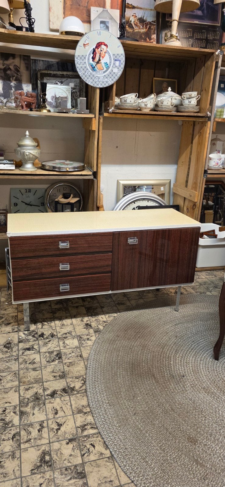 Vintage dressoir met lades en deurtje, Ophalen of Verzenden