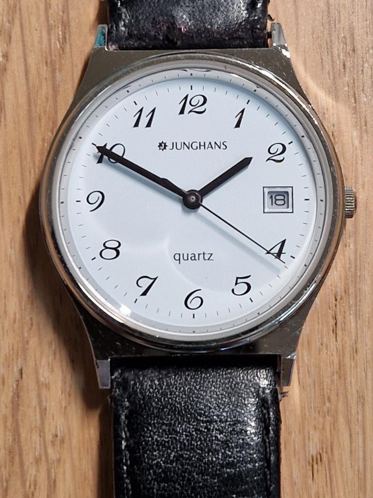 Junghans Vintage Quartz Horloge - Nieuwstaat, Overige merken, Leer, Staal, Polshorloge