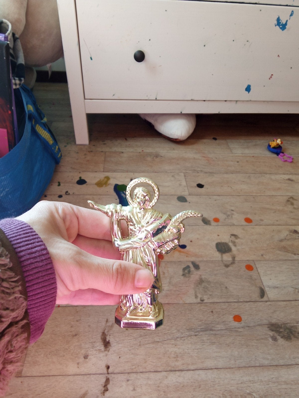 engel beeld kleur goud geel 26cm, Ophalen of Verzenden, Zo goed als nieuw