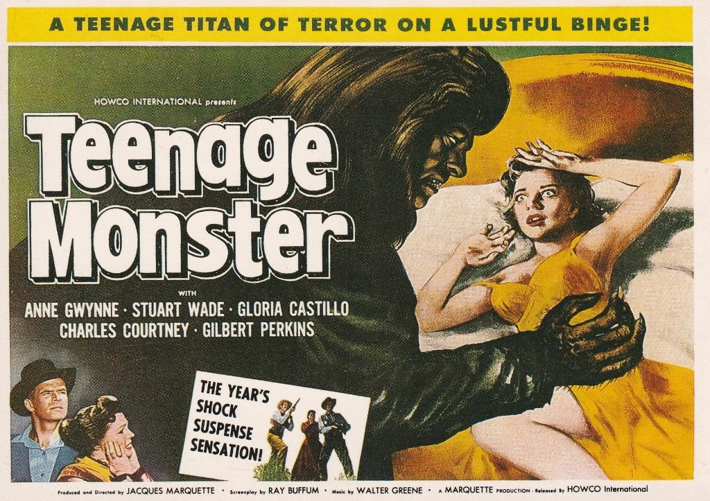 Kaart "Teenage Monster" Anne Gwynne Gilbert Perkins, Verzenden, 1980 tot heden, Ongelopen, Sterren en Beroemdheden