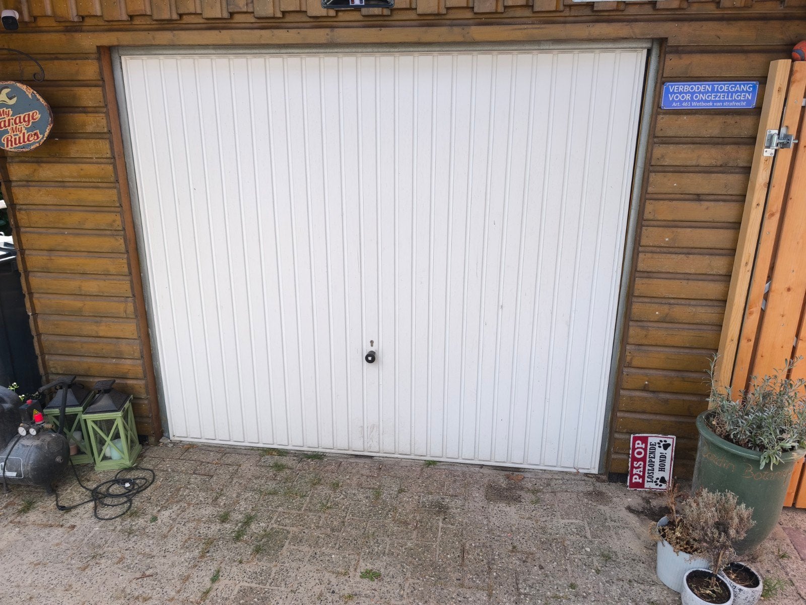 Hormann garagedeur, wit, 230x200 cm, Ophalen, Gebruikt, 120 cm of meer, Garagedeur