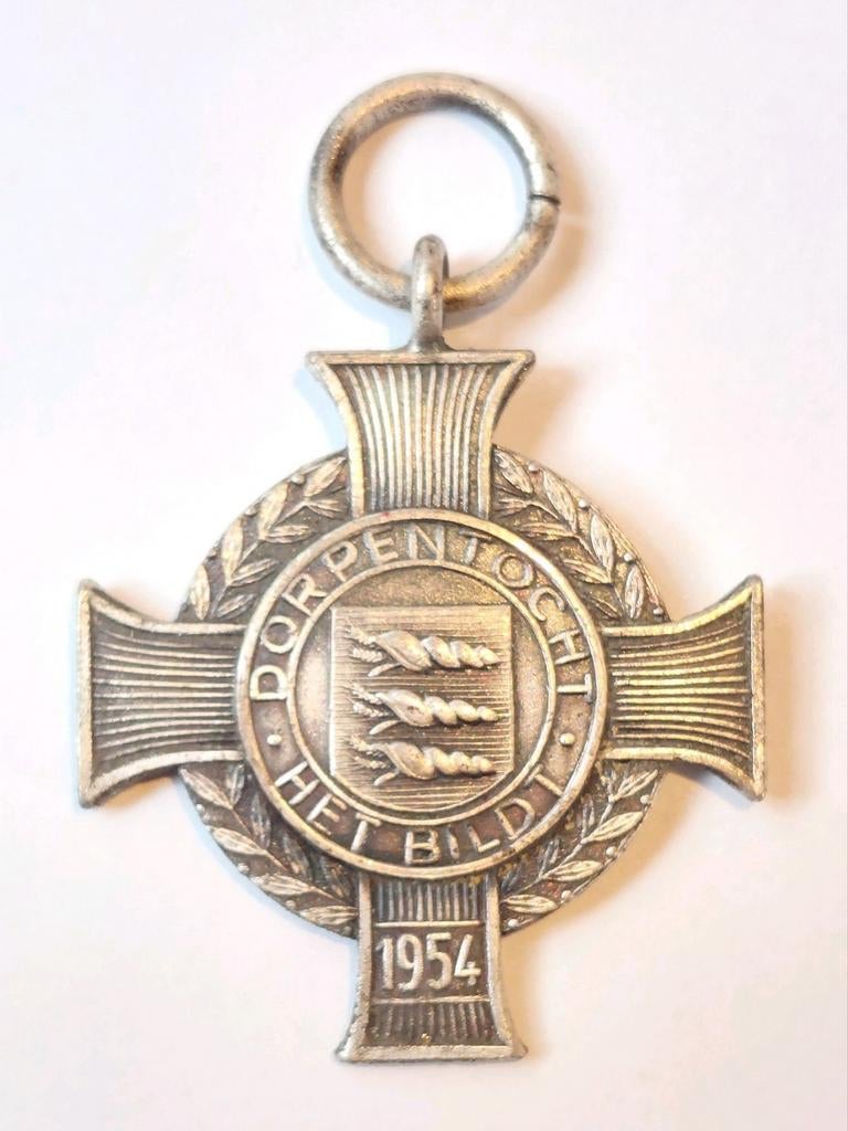 Zilveren schaats medaille Het Bildt Dorpen tocht Friesland, Postzegels en Munten, Penningen en Medailles, Ophalen of Verzenden