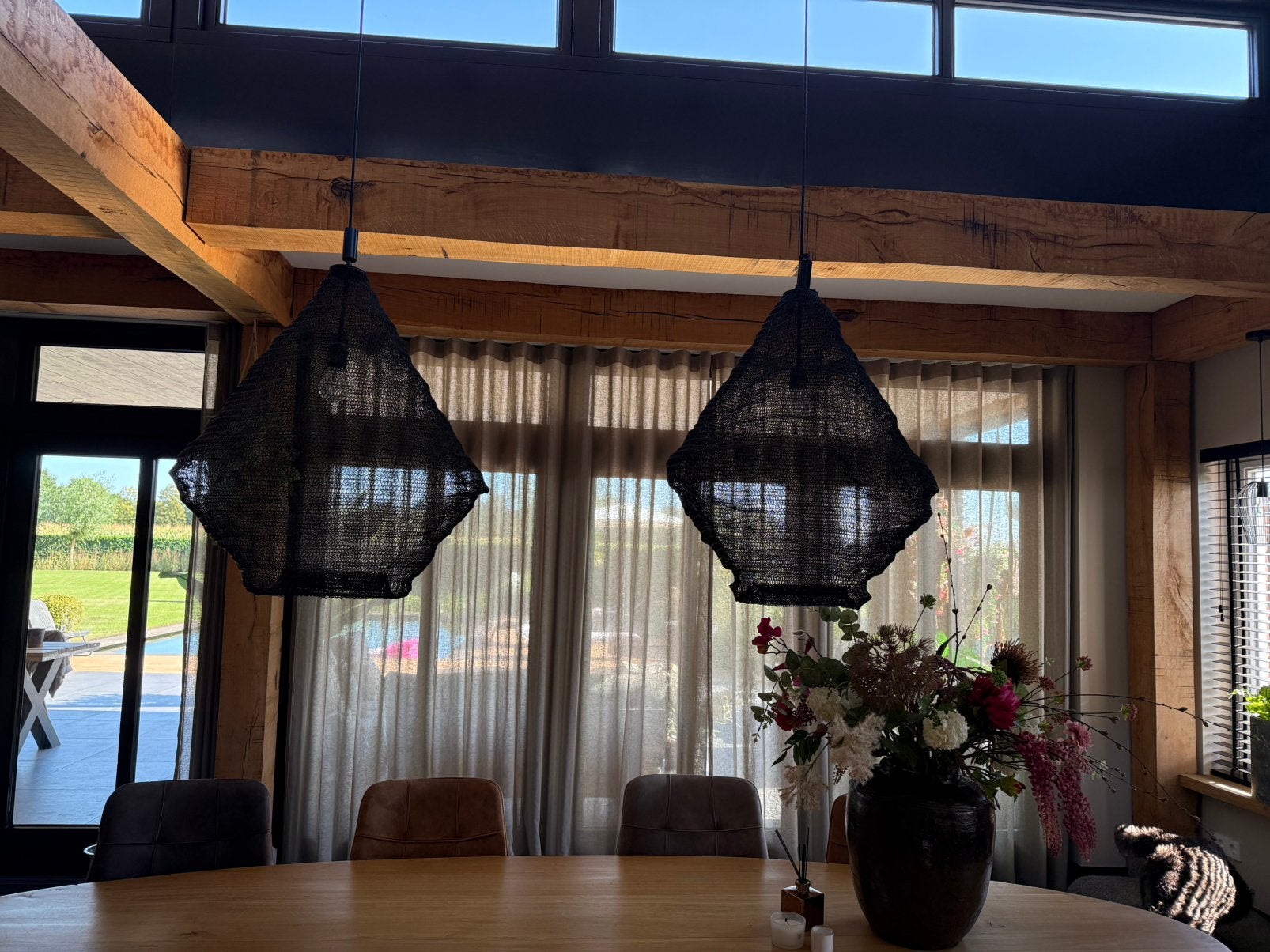 Housecraft Hanglamp Zwart gaas draadijzer, Ophalen of Verzenden, Zo goed als nieuw