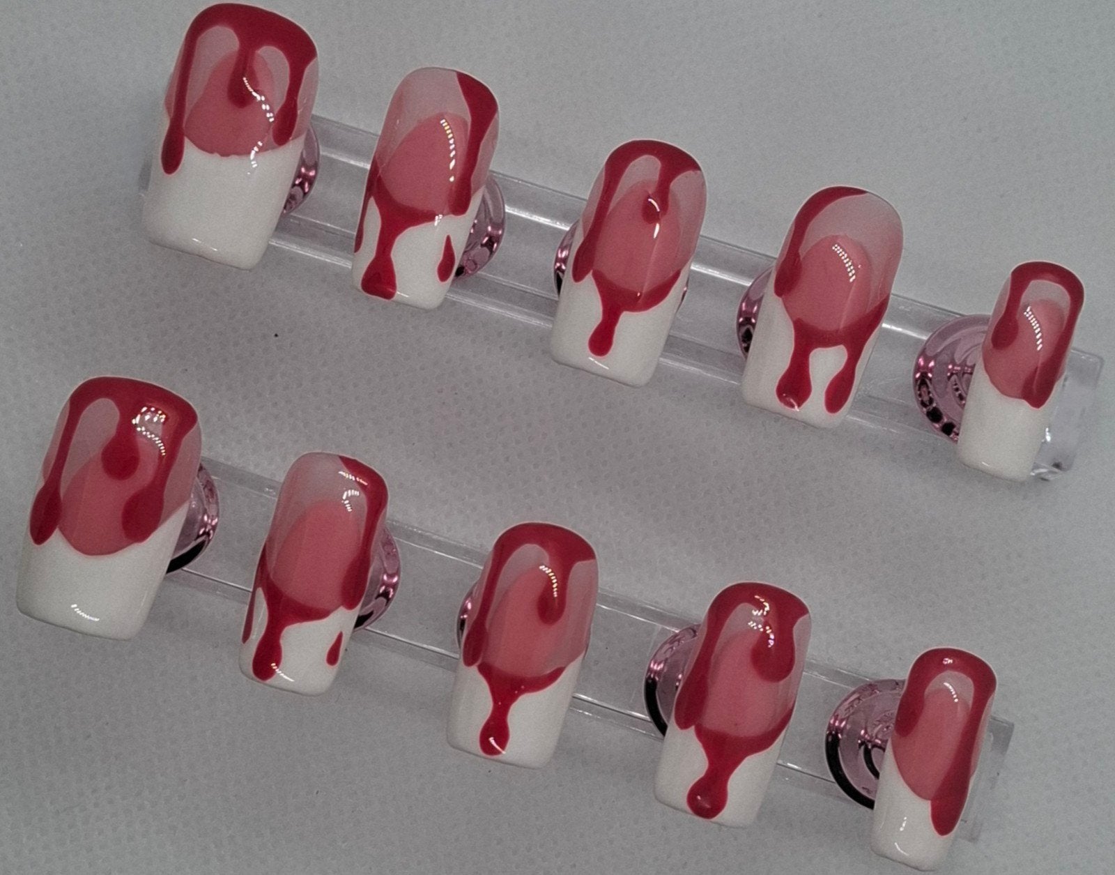 handgemaakte halloween biab french plaknagels, Verzenden, Nieuw, Overige kleuren, Handen en Nagels