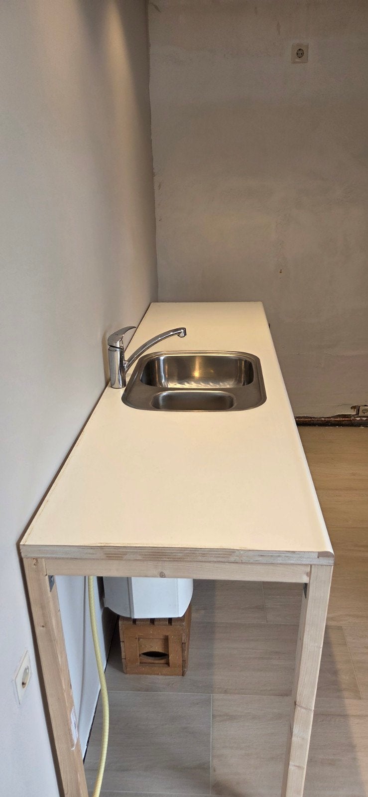 Verbouwings Keukenblok 2m, Huis en Inrichting, Ophalen, Gebruikt, Wit, Enkelwandige keuken