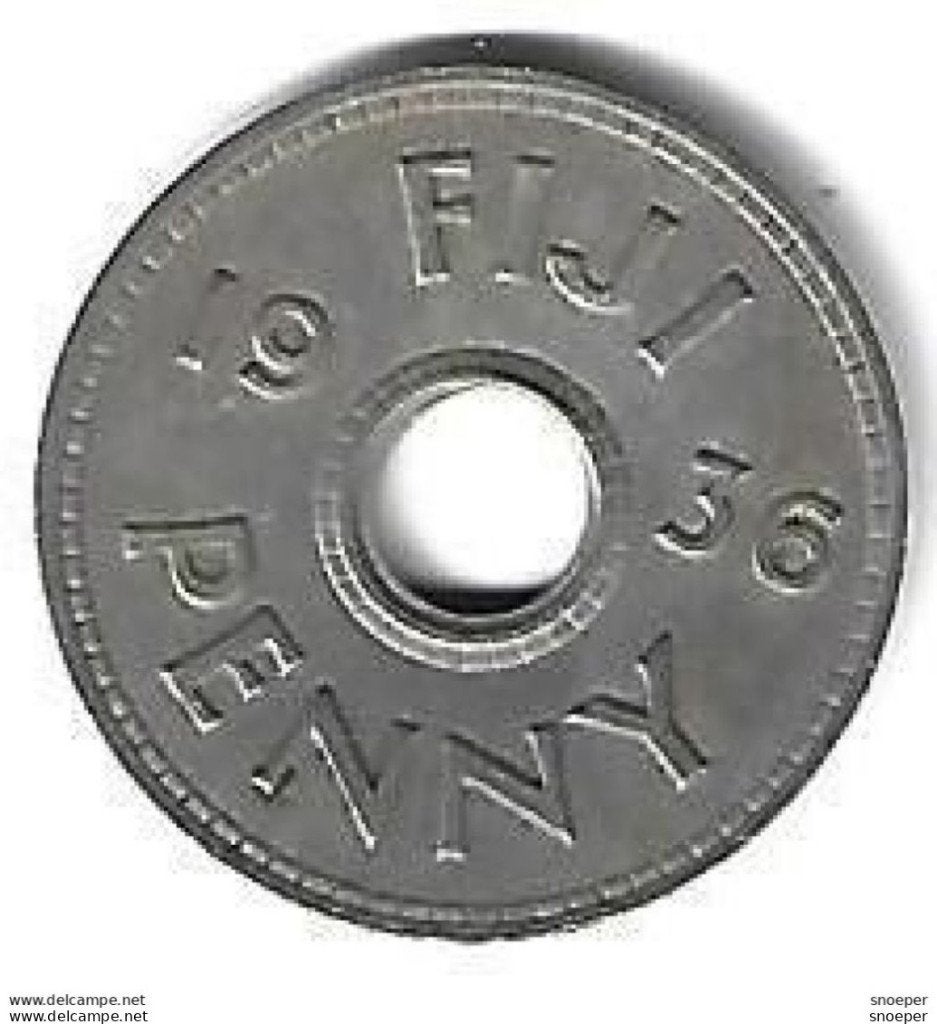 fiji 1 penny 1936 km 2 xf+, Postzegels en Munten, Ophalen of Verzenden, Losse munt